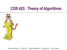 COS 423  Theory of Algorithms