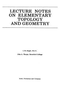Lecture Notes On Elementary Topology And Geometry - Singer，Thorpe