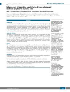 Enhancement of fludarabine sensitivity by all-trans-retinoic acidin chronic lymphocytic leukemia cells