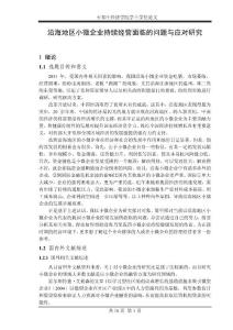 沿海地區小微企業持續經營面臨的問題及應對研究