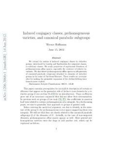 Induced conjugacy classes, prehomogeneous varieties, and canonical parabolic subgroups