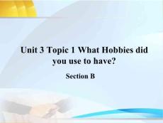 八年级(上)英语 Unit 3 Topic 1 What Hobbies did you use to have Section B