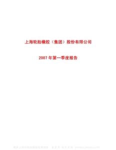 600623_双钱股份_双钱集团股份有限公司_2007年_第一季度报告