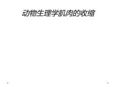 动物生理学肌肉的收缩