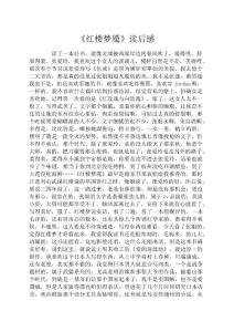 《红楼梦魇》读后感
