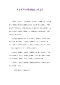 大學青年志愿者協會工作總結精選