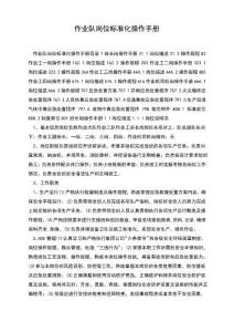 作業(yè)隊(duì)崗位標(biāo)準(zhǔn)化操作手冊(cè)