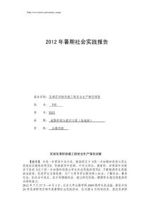 【校园】大学生暑假实践报告 芜湖花津桥改建工程安全生产情况调查（WORD档，可编辑）