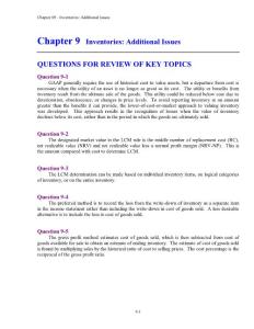 Intermediate Accounting教科书上习题答案9 （by J. David Spiceland）