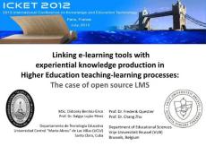 Linking e-learning tools with experiential knowledge production in Higher Education teaching-learning processes  The case of open source LMS