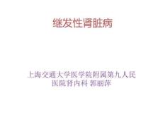 继发性肾脏病优秀PPT课件