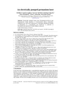 An electrically pumped germanium laser