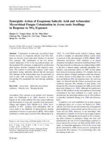 Synergistic Action of Exogenous Salicylic Acid and Arbuscular Mycorrhizal Fungus Colonization