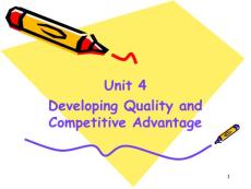 工商管理专业PPT英语课件Unit 4 Developing Quality and Competitive Advantage