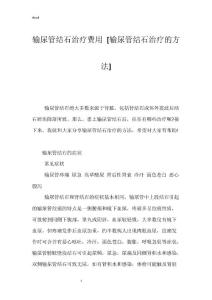 输尿管结石治疗费用 [输尿管结石治疗的方法]