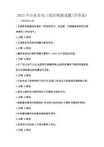 2023年山東省電工低壓模擬試題(含答案)