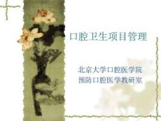 口腔衛(wèi)生項目的管理課件