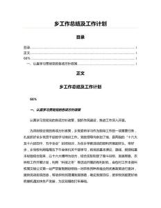 鄉(xiāng)工作總結(jié)及工作計(jì)劃(實(shí)用應(yīng)用文)