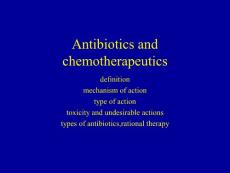 抗生素英文课件精品 Antibiotics and chemotherapeutics