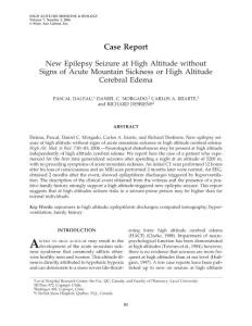 New Epilepsy Seizure at High Altitude without