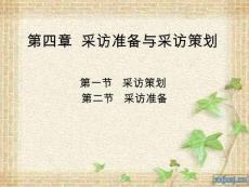 新聞采訪與寫作采訪準(zhǔn)備策劃