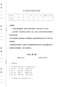 吉林省磐石市初中語文九年級(jí)期末高分通關(guān)考試題詳細(xì)答案和解析