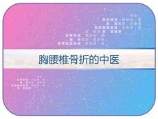 胸腰椎骨折的中医课件