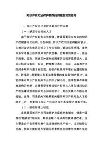 知識產(chǎn)權司法保護現(xiàn)存的問題及對策思考精選