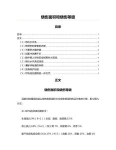 烧伤面积和烧伤等级(烧伤科资料)
