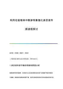 利用垃圾堆体中侧渗现象强化渗沥液导排途径探讨