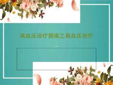 高血压诊疗指南之高血压治疗课件