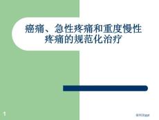 癌痛急性疼痛和慢性非癌痛的治疗课件