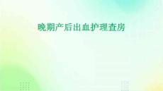 晚期产后出血护理查房