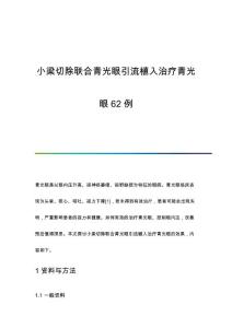 小梁切除联合青光眼引流植入治疗青光眼62例