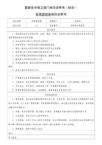 最新安全保卫部门岗位说明书（综合）