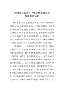湘潭縣排頭鄉林下經濟現狀情況及發展規劃簡介.doc