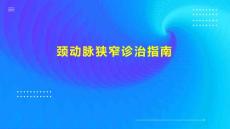 颈动脉狭窄诊治指南