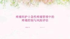 疼痛科护士急性疼痛管理中的疼痛控制与风险评估