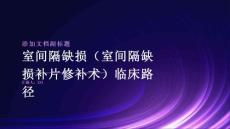 室间隔缺损（室间隔缺损补片修补术）临床路径