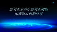 肩周炎方治疗肩周炎的临床观察及机制研究