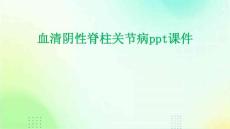 血清阴性脊柱关节病PPT课件
