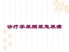 诊疗学尿频尿急尿痛培训课件