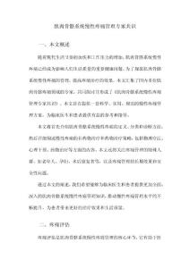 肌肉骨骼系统慢性疼痛管理专家共识