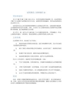 試用期員工辭職報告1