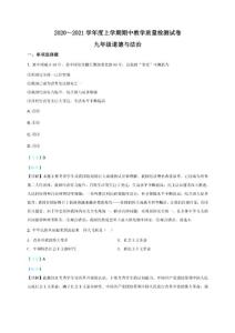 廣西百色市田東縣2020-2021學年九年級上學期期中道德與法治試題