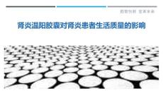 肾炎温阳胶囊对肾炎患者生活质量的影响