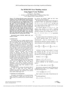 The MEMS IMU Error Modeling Analysis Using Support Vector Machines