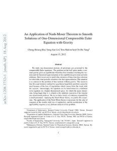 An Application of Nash-Moser Theorem to Smooth Solutions of One-Dimensional Compressible Euler Equation with Gravity