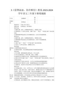5《雷鋒叔叔，你在哪里》教案-2023-2024學年語文二年級下冊統(tǒng)編版