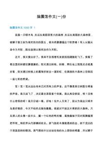 脑震荡作文份